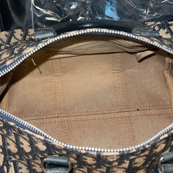💎Authentic vintage Dior trotter canvas leather Boston bag w/original tags - Picture 12 of 16
